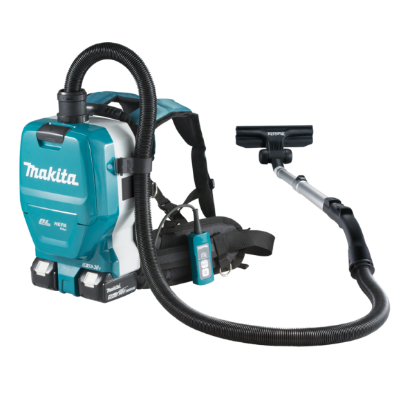 Makita 2x18V LXT ® Li-ion BL 11kPa 90W HEPA háti porszívó Z (akku és töltő nélkül)
