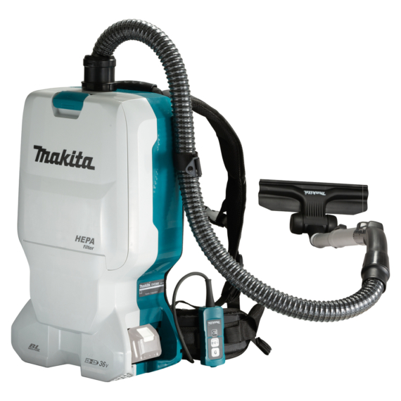Makita 2x18V LXT ® Li-ion BL 11kPa 90W 6L HEPA háti porszívó Z (akku és töltő nélkül)