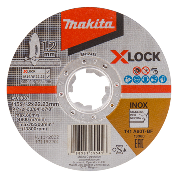 Makita X-LOCK vágókorong INOX 115x1.2mm A60T