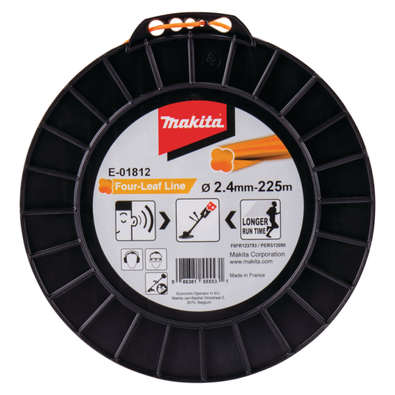 Makita négylevelű damil, narancs, 2.4mm 225m