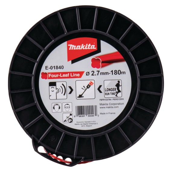 Makita négylevelű damil, piros, 2.7mm 180m