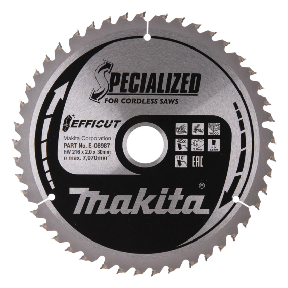 Makita EFFICUT körfűrészlap akkus 216x30 mm Z45 FA