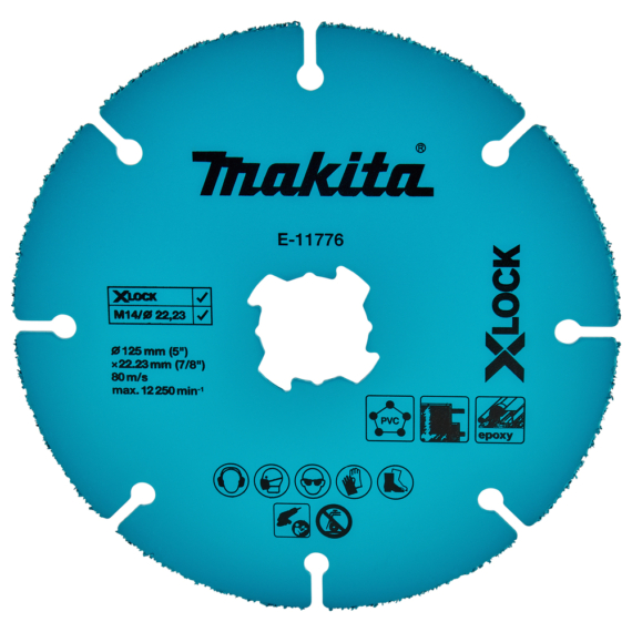 Makita 125 mm-es X-LOCK karbidszemes tárcsa PVC, EPOXY