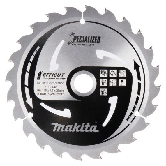 Makita EFFICUT körfűrészlap merülő 165x20 mm Z24 KOMPOZIT