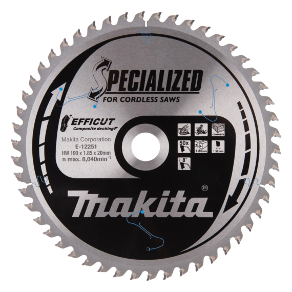 Makita EFFICUT körfűrészlap 190x20 mm Z50 KOMPOZIT