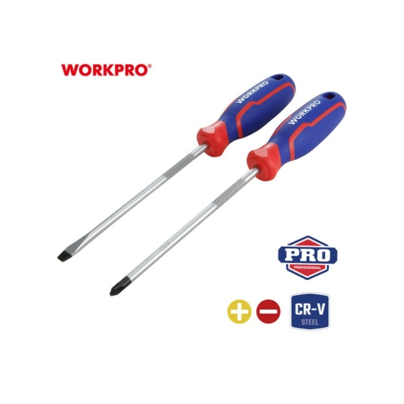 Workpro Csavarhúzó készlet Cr-V 2 db (6.5x150mm, PH2x150mm)