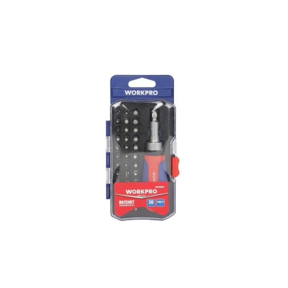 Workpro Csavarhúzó készlet cserélhető fejekkel Cr-V 1/4