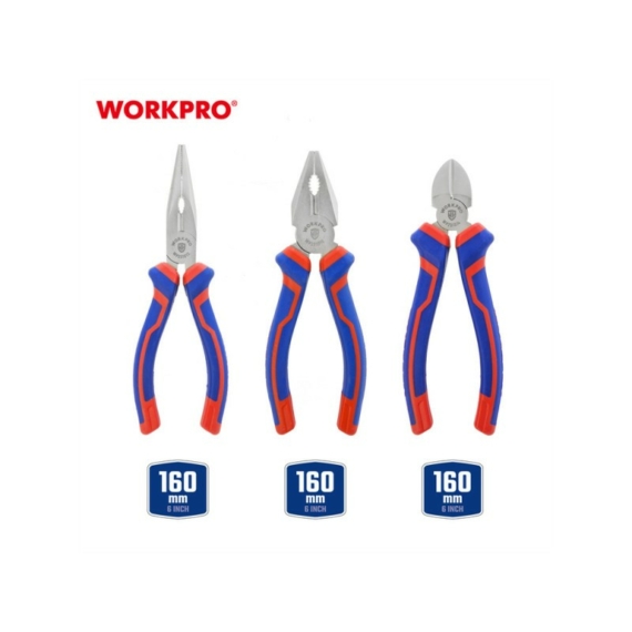 Workpro Fogókészlet 3 darabos (160mm)
