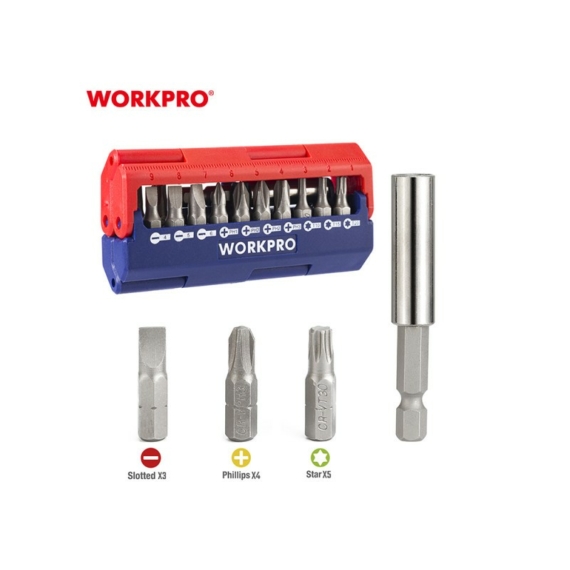 Workpro Bitkészlet Cr-V 13 db