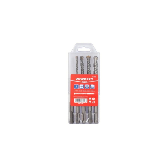 Workpro Fúrószár készlet SDS-Plus 6-12mm 5db