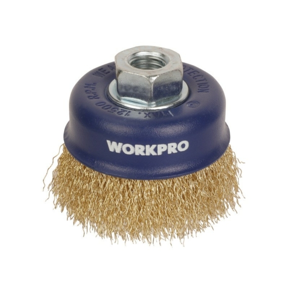 Workpro Drótcsiszoló fazékkefe 100mm M14 réz