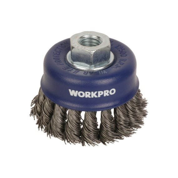 Workpro Drótcsiszoló fazékkefe 100mm M14 fonott
