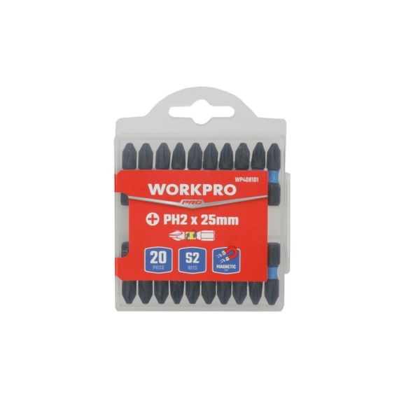 Workpro Csavarbehajtó bit impact 25mm PH2 20db/cs