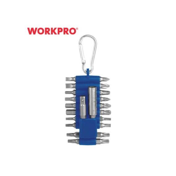 Workpro Bitkészlet karabinerrel 25mm 20db