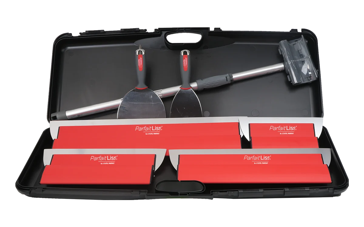 L' Outil Parfait Finish lepke szett, 0.3mm lehúzó és spaklik, 7 részes /25-35-45-60cm 0.3mm pengés lehúzó, 10-15 cm spakli, 2 x 0,5 m teleszkópos hosszabbító